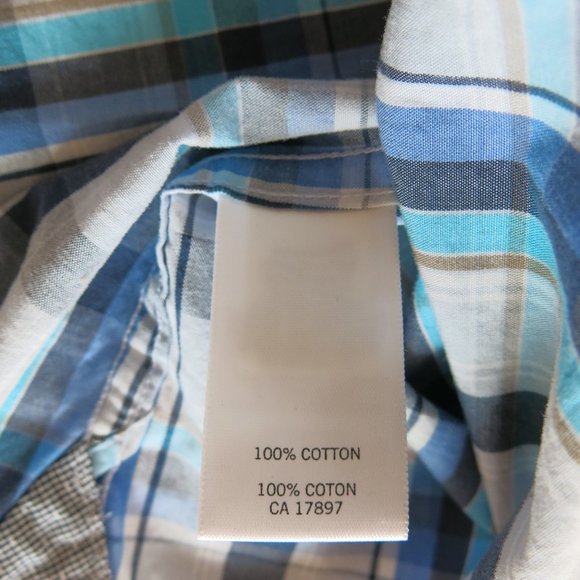Banana Republic Factory Plaids Checks Button Down Long Sleeve Shirt Size Medium - Picture 7 of 7